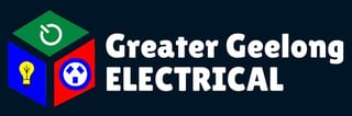 Greater Geelong Electrical logo featuring a colorful 3D cube with green, blue and red faces and white text